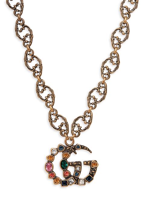 gucci crystal double g ring|gucci necklace pendant.